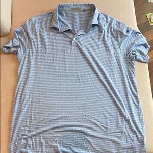 Stylish Light Blue Striped Polo Shirt